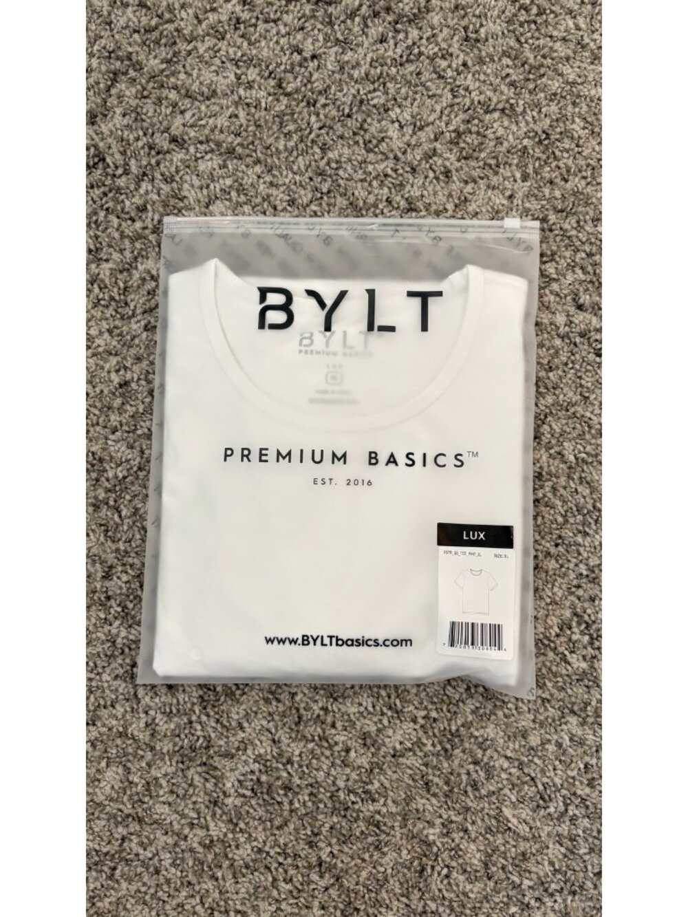 NEW BYLT Premium Basics Drop Cut Lux T-Shirt Men's XL White